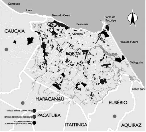 Figura 1 – Fortaleza: localização das favelas –1991