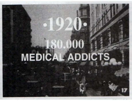 Figura 3: Em 1920, um jornal americano divulga o número de viciados do medicamento  à base de heroína