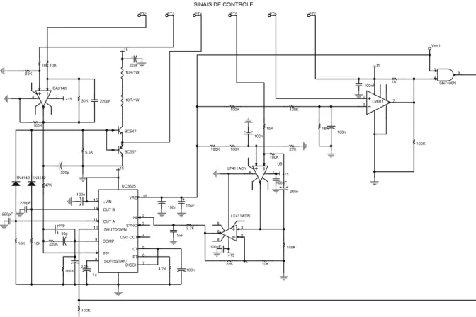 Figura 3.12. Diagrama esquemático do circuito de controle construído. 