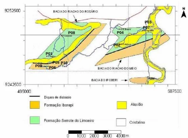 Figura 2.2 – Mapa geológico das bacias sedimentares de Lavras da Mangabeira  (Fonte: CPRM, 2007  )