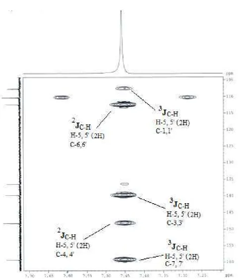 Figura 49: Expansão do espectro de RMN bidimensional de HMBC de S-9. 