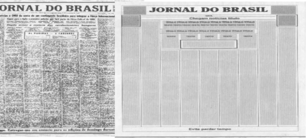 Figura 9 Índice virtual de charges Capas do Jornal do Brasil em  1956 e 1959 (FERREIRA JÚNIOR, 2003, p