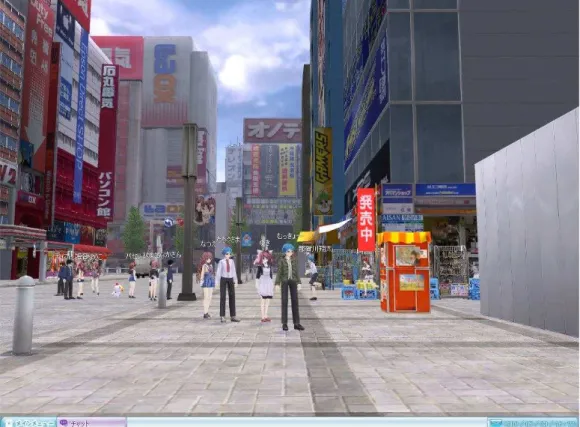 Fig.  9  - Jogo  social  ai-sp@ce.  Esta  é  a  representação  digital  fiel  de  Akihabara,  em  Tókio
