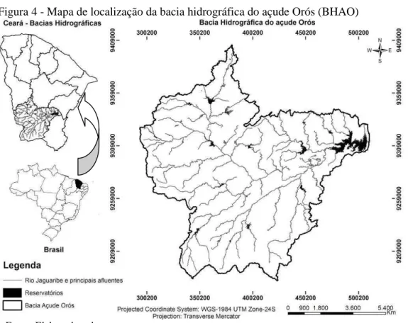 Figura 4 - Mapa de localização da bacia hidrográfica do açude Orós (BHAO)  