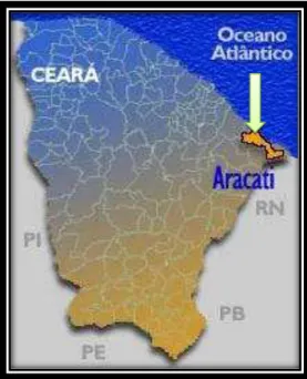 Figura 10 - Localização do Município de Aracati no Estado do Ceará 