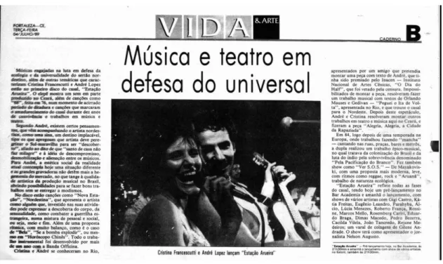 Figura 3: Reportagem retirada do Jornal O Povo. Publicada em 04 jul. 1989.