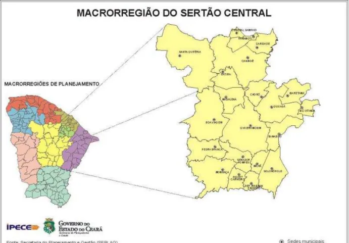 Figura 9. Macrorregião de planejamento do Sertão Central. 