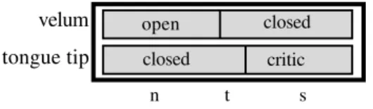 FIGURE 5 – insertion of [t] according to articulatory phonology (ALBANO, 2001)