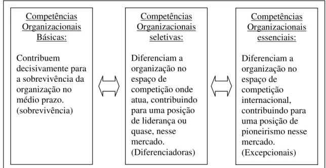 Figura  4:  Articulação  entre  os  diferentes  níveis  de  competitividade  das  competências   organizacionais