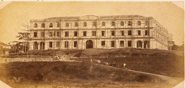 Figura    04  -  Vista  da  construção  do  prédio  central  do  Imperial  Instituto  de  Agricultura    da  Bahia    (Escola  Agrícola da Bahia), espaço onde funcionou AA da Bahia