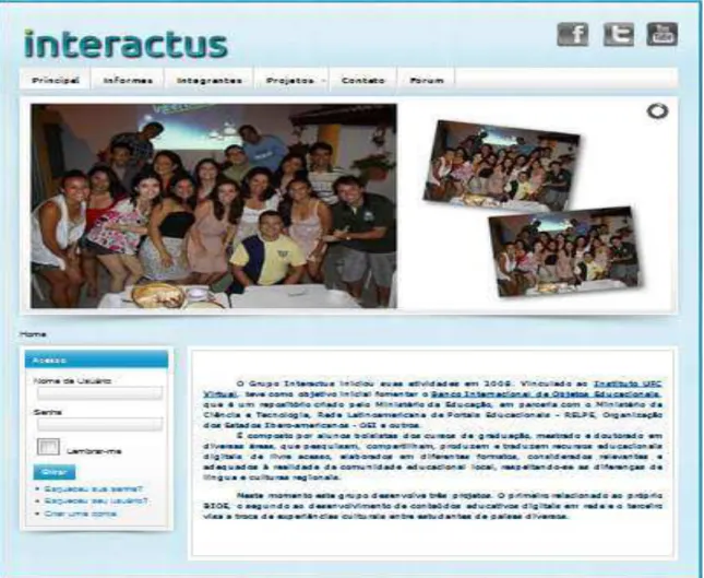 Figura 15 - Site do Interactus   Fonte: site Interactus - 2013 