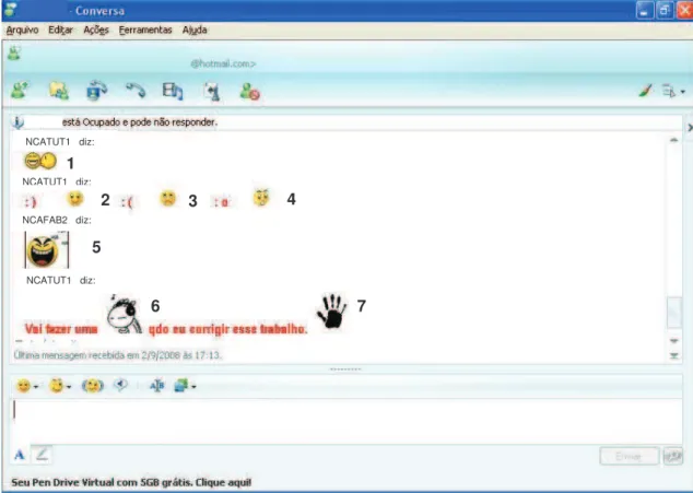 Figura 1 – Exemplo da diversidade de emoticons do MSN. 