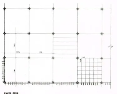 Figura 09 – Planta da modulação da estrutura proposta para os edifícios do Plano Piloto  Fonte: Plano Piloto – Centro Administrativo do Estado do Ceará (1979) 
