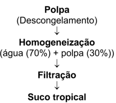 Figura 5 - Fluxograma de elaboração do suco tropical de açaí. 
