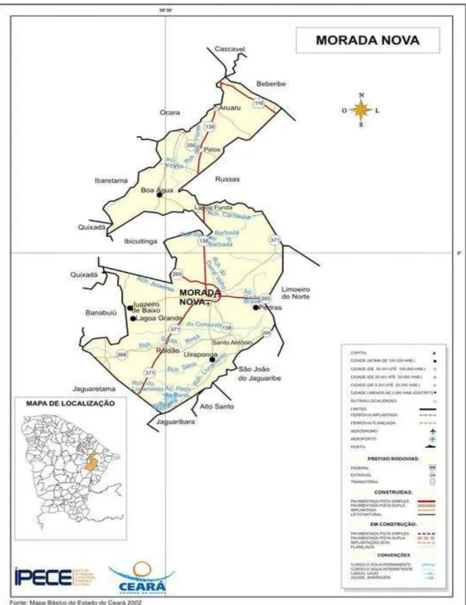 Figura 2 - Mapa de Localização de Morada Nova. Fonte IPECE. 