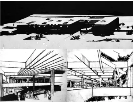 Figura 01 - Maquete e Desenho - Escola de Arquitetura - Bienal de Arquitetura de São Paulo, 1969  Fonte: Arquivo da Biblioteca do CAU-UFC In: (SAMPAIO NETO, 2012) 