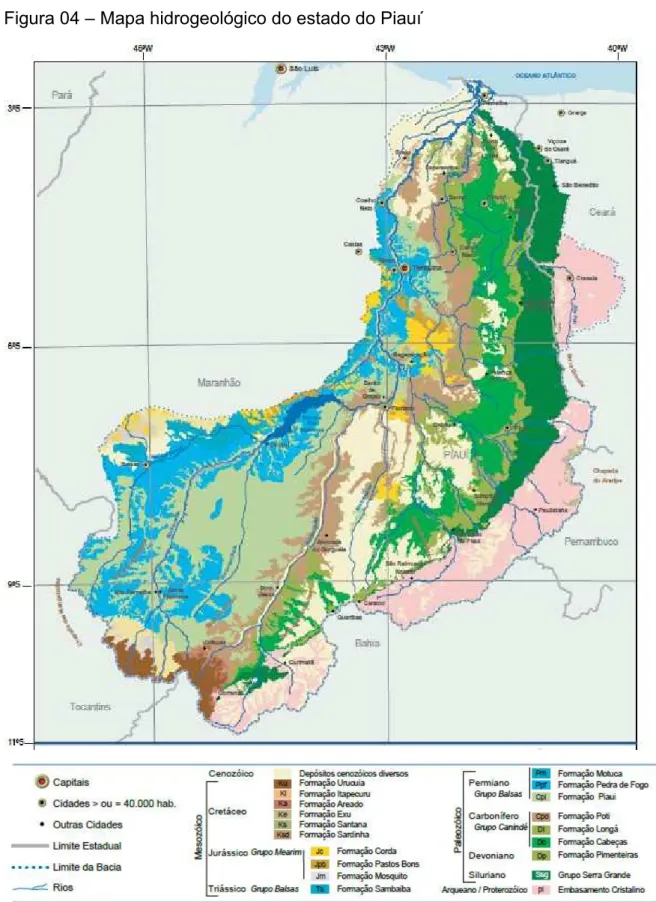 Figura 04  –  Mapa hidrogeológico do estado do Piauí 