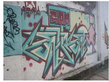 Foto 14 - Grafite da  Crew Paridos pelo Kaos  (P2K) nos Muros das Casas de Cultura da  UFC