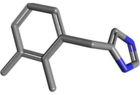 Figura 04: Estrutura tridimensional do cloridrato de detomidina  Fonte: http://pubchem.ncbi.nlm.nih.gov/com 