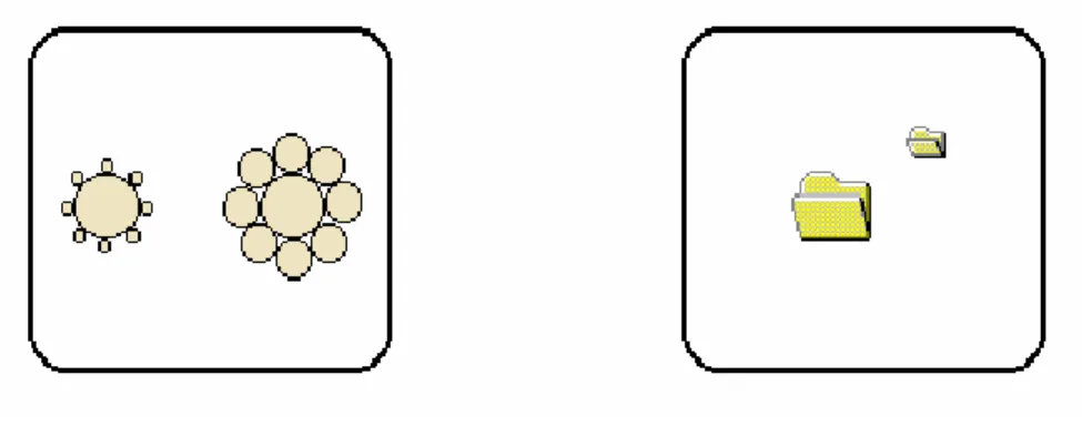 Figura 25 – Percepção visual e organização das formas: ilusão de Luckiesh e percepção espacial                      Fonte: Pesquisa Direta/ ícones Windows