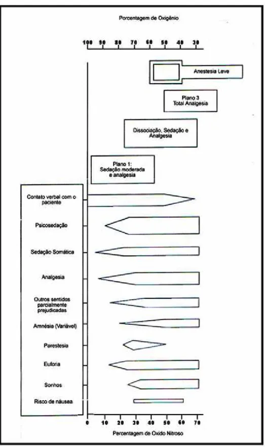 FIGURA 6 - Quadro representativo dos planos de sedação e analgesia e seus sintomas relacionados,  segundo Roberts (1990a)