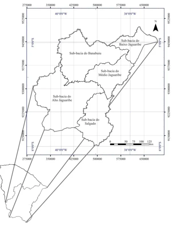 FIGURA 6 -  Mapa do Ceará com ênfase à localização da área de estudo. 