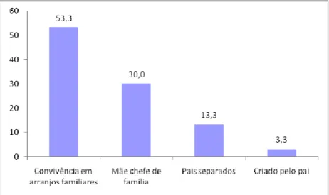 GRÁFICO  9  –  Distribuição  das  crianças  e  adolescentes  do  PETI,  segundo  situação  familiar 