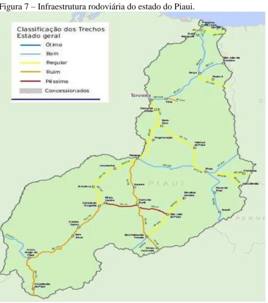 Figura 7  –  Infraestrutura rodoviária do estado do Piaui. 