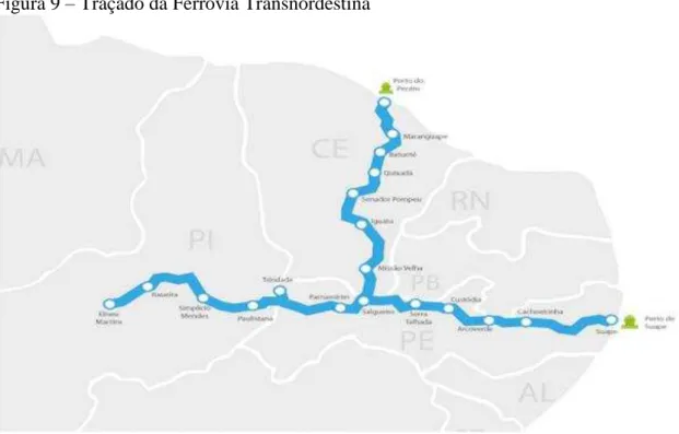 Figura 9  –  Traçado da Ferrovia Transnordestina 