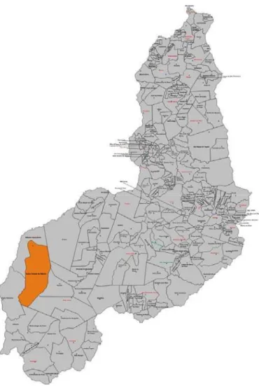 Figura 01 - Mapa de localização do município de Baixa Grande do Ribeiro 