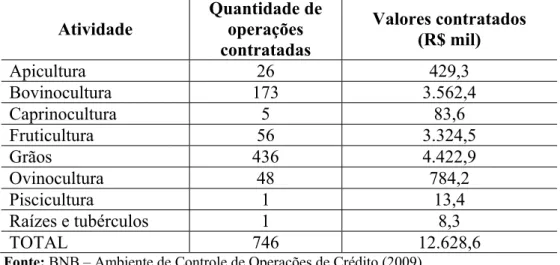 Tabela  7  –  Programa  de  Apoio  ao  Desenvolvimento  Rural  do  Nordeste  (Rural)  –  Quantidade e Valor de Financiamentos de Investimento Agropecuário Realizados pelo  BNB de Limoeiro do Norte, no Período de 1998 a 2004 