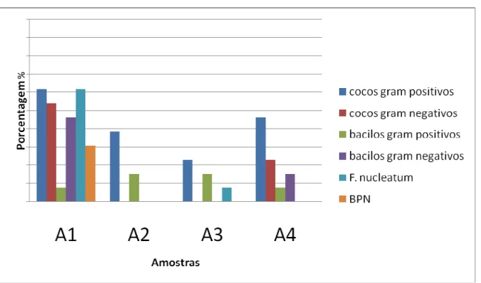 Tabela  2.  Grupos  bacterianos  identificados  em  13  dentes  com  necrose  pulpar  após  injúria  traumática