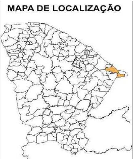 Figura 4.1 - Mapa do Estado Ceará com indicação do Município de Aracati 
