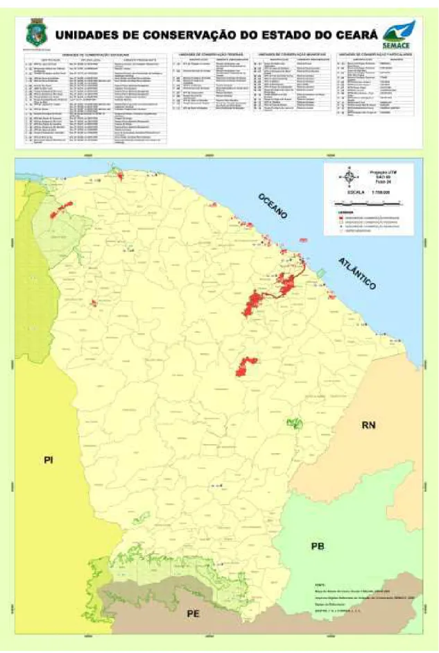 Figura 5 - Mapa das unidades de conservação do Estado do Ceará 