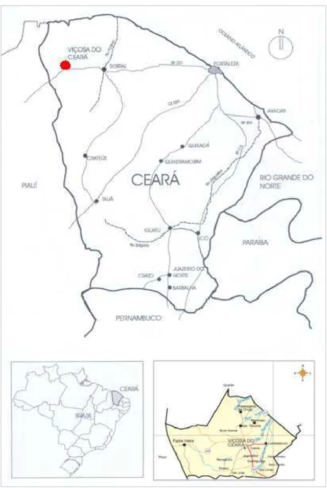 Figura 8 – Mapa da localização do município de Viçosa do Ceará. 
