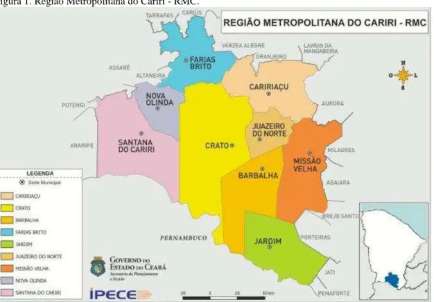 Figura 1. Região Metropolitana do Cariri - RMC. 