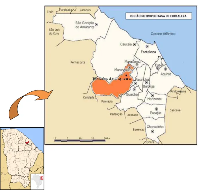 Figura 6 - Localização do município de Maranguape e da área de estudo. 