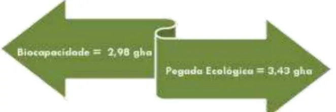 Figura 1. Resultado da pegada ecológica das propriedades beneficiadas por  subprojetos produtivos mecanização (trator) 