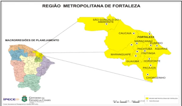 Figura 1: Macrorregião da Região Metropolitana de Fortaleza 