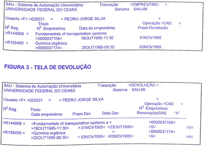 FIGURA 2 - TELA DO EMPRÉSTIMO 