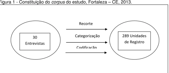 Figura 1 - Constituição do corpus do estudo, Fortaleza – CE, 2013. 
