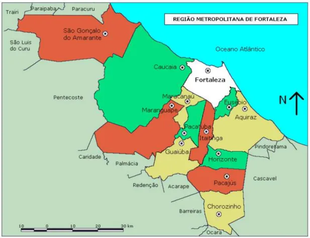 FIGURA 4.2 – Localização geográfica do Município de Aquiraz na Região Metropolitana de  Fortaleza