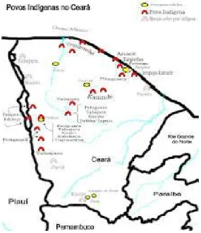 Fig. 11: Mapa de povos indígenas Ceará em 2010. Foto: Arquivo Pessoal. 