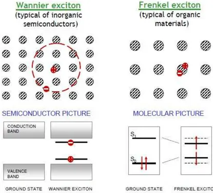 Figure 2.13: Schematic overview of the exciton formation by the absorption of the light.