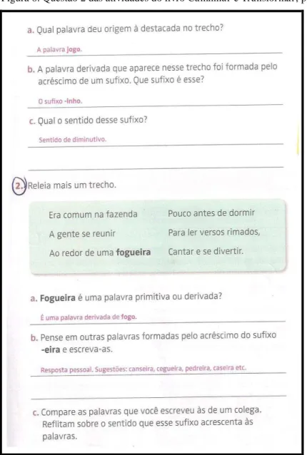 Figura 6: Questão 2 das atividades do livro Caminhar e Transformar, página 29 