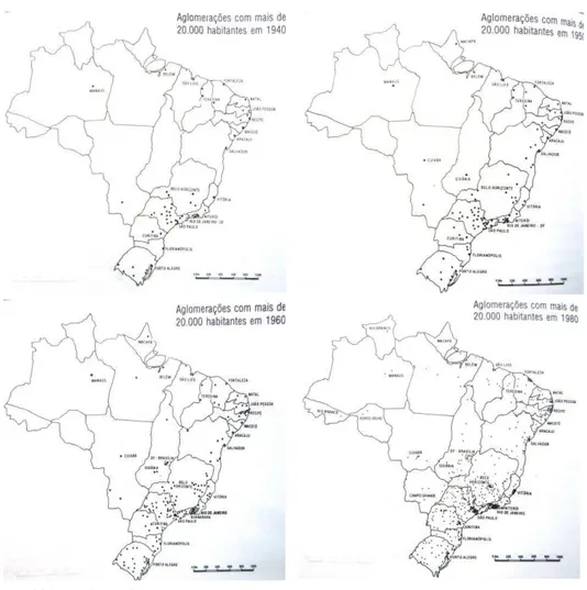 Tabela 2 - População por regiões brasileiras  Brasil e  Regiões  Situação do  domicílio  Ano 1950196019701980 1991 2000 2010 Brasil Total 51.944.397 70.992.343 94.508.583 121.150.573 146.917.459 169.590.693 190.755.799Urbana18.782.89132.004.81752.904.74482