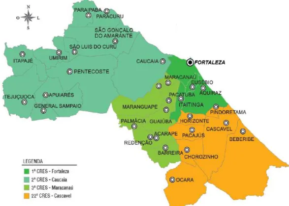 Figura 06 - Mapa da Região Metropolitana de Fortaleza Ampliada 