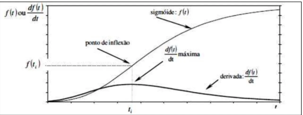 FIGURA 11- Representação do comportamento de uma função sigmoidal e seus componentes. 