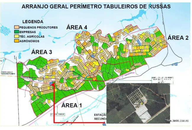 Figura 3 – Arranjo Geral do Projeto de Irrigação de Tabuleiro de Russas