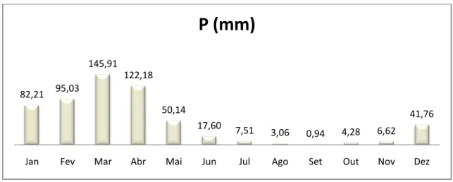 Figura 05  –  Distribuição pluviométrica média.  